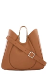 Behno Katrina Wave Pebbled Leather Tote In Clay