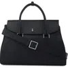 Behno Large Coco Pebble Leather Satchel In Black