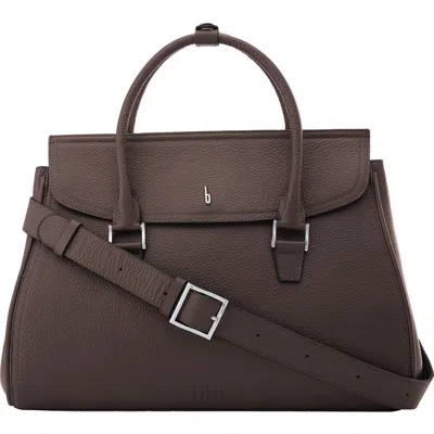 Behno Large Coco Pebble Leather Satchel In Brown