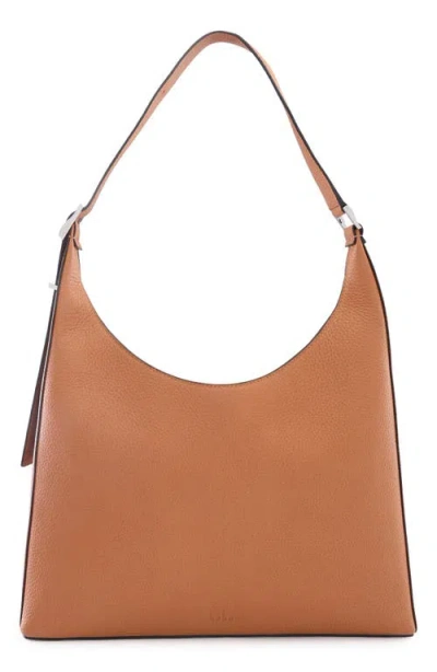 Behno Large Danny Flatiron Pebble Leather Shoulder Bag In Clay