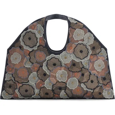 Behno Le Sac Metallic Leather Bag In Black Florina