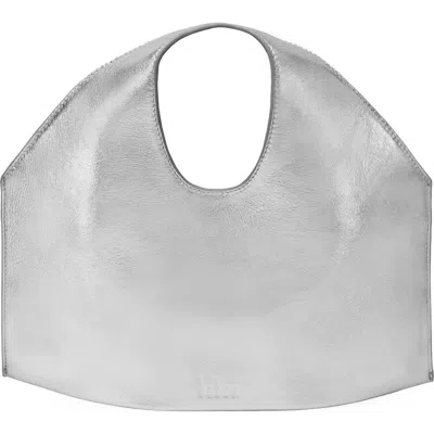 Behno Le Sac Metallic Leather Bag In Silver