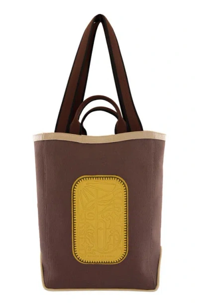 Behno Maison Canvas Tote In Cacao/pollen