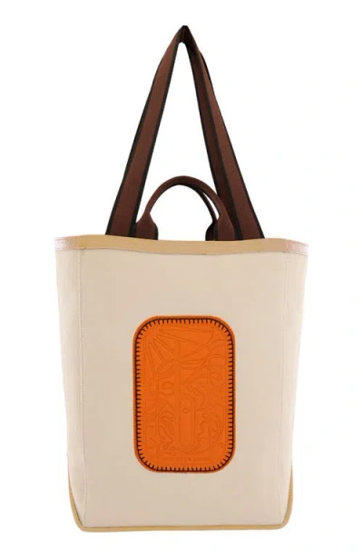 Behno Maison Canvas Tote In Sand/carrot