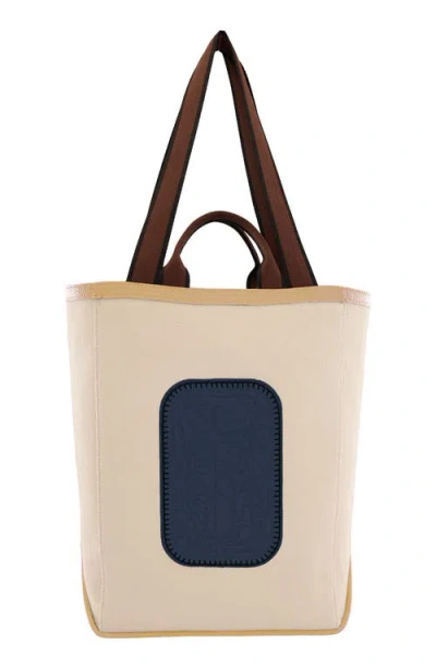 Behno Maison Canvas Tote In Sand/navy