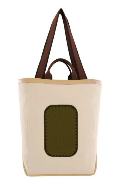 Behno Maison Canvas Tote In Sand/wood