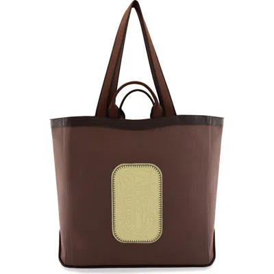 Behno Maison Large Canvas & Leather Tote In Cacao/buttercream