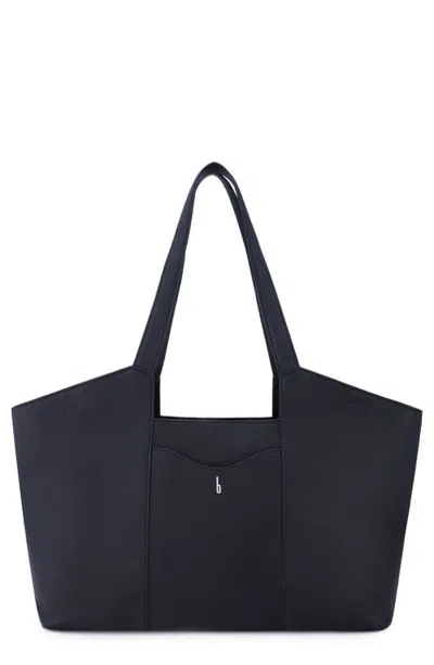 Behno Melina Pebble Leather Tote In Black