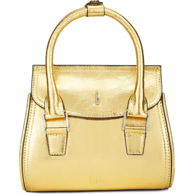 Behno Mini Coco Leather Satchel In Gold