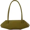 Behno Mini Elizabeth Baguette Pebble Leather Shoulder Bag In Green