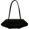 Behno Mini Elizabeth Baguette Pebble Leather Shoulder Bag In Black