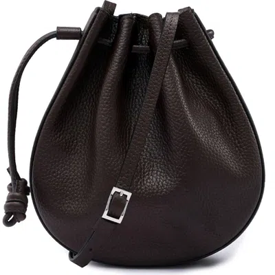 Behno Mini Ina North/south Drawcord Crossbody Bag In Brown