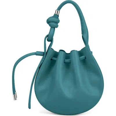 Behno Mini Ina Pebble Leather Crossbody Bag In Green