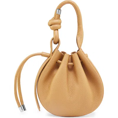 Behno Mini Ina Pebble Leather Crossbody Bag In Sand