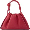 Behno Mini Tina Ruched Metallic Leather Baguette Top Handle Bag