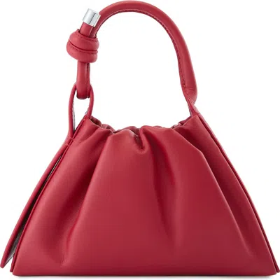 Behno Mini Tina Ruched Metallic Leather Baguette Top Handle Bag