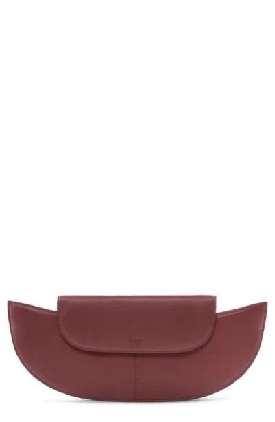 Behno Nadia Leather Clutch In Burgundy