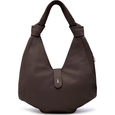 Behno Nelli Pebble Leather Hobo Bag In Brown
