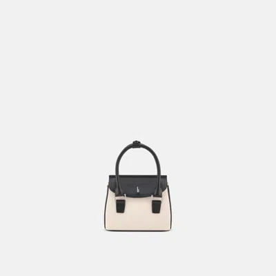 Behno New York Coco Mini Crossbody Canvas Sand/black In Neutral