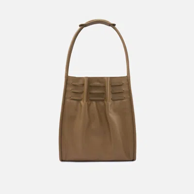 Behno New York Tina Hobo Bag Large Ruched Nappa Palm In Brown