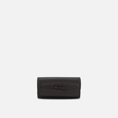 Behno Sian Sunglass Case Pebble Dark Brown