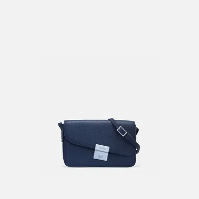 Behno Simone Mini Curve Crossbody Pebble Navy In Blue