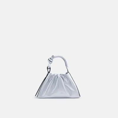 Behno Tina Baguette Mini Metallic Ruched Silver