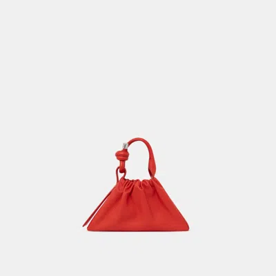 Behno Tina Baguette Mini Pebble Ruched Poppy In Red