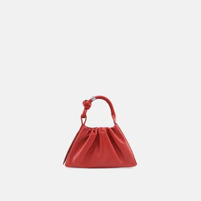 Behno Tina Baguette Mini Saffiano Ruched Red