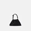 Behno Tina Baguette Mini Saffiano Ruched Wave Quilt Black