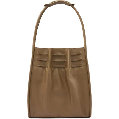 Behno Tina Large Ruched Hobo Bag In Brown