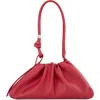 Behno Tina Ruched Leather Baguette Shoulder Bag In Purple
