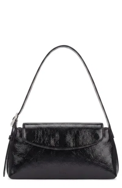 Behno Yara Crinkle Leather Baguette Bag In Black
