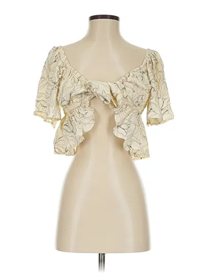 Pre-owned Beige Botany 3/4 Sleeve Blouse In Ivory