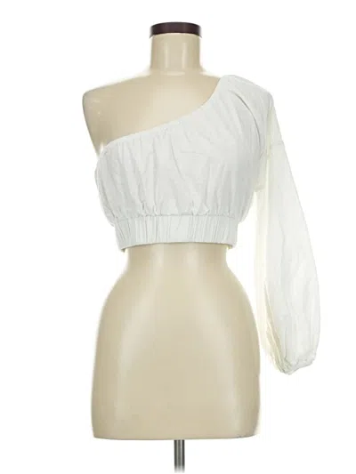 Pre-owned Beige Botany 3/4 Sleeve Blouse In White