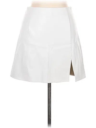 Pre-owned Beige Botany Faux Leather Skirt In White