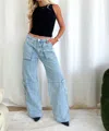 Beige Botany Lennon Cargo Jeans In Denim