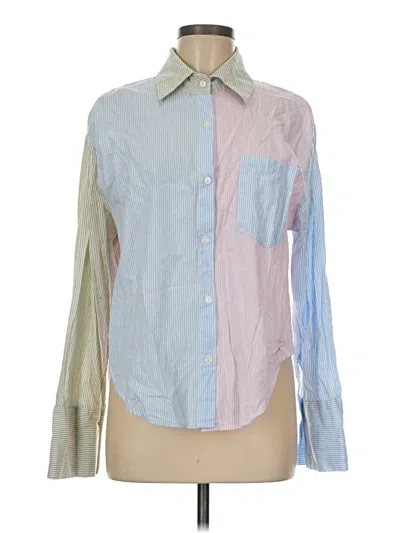 Pre-owned Beige Botany Long Sleeve Button Down Shirt In Blue