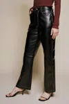 BEIGE BOTANY LUXE LEATHER PANTS IN BLACK
