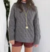 Beige Botany Oversized Cable Knit Sweater In Grey In Grey