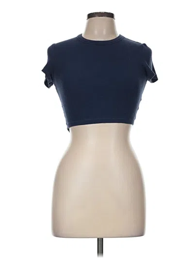 Pre-owned Beige Botany Short Sleeve Turtleneck In Blue