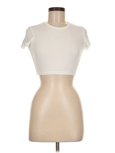 Pre-owned Beige Botany Short Sleeve Turtleneck In White