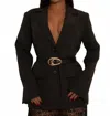 Beige Botany Status Signal Blazer In Black In Black