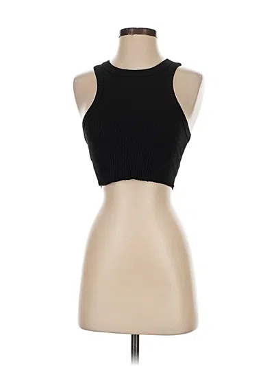 Pre-owned Beige Botany Tank Top Black Halter Neckline Tops