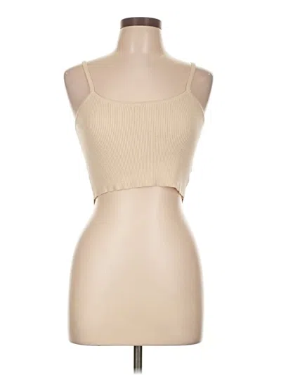 Pre-owned Beige Botany Tank Top Tan Strapless Neckline Tops