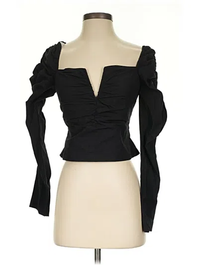 Pre-owned Beige Botany Tube Top Black Strapless Neckline Tops
