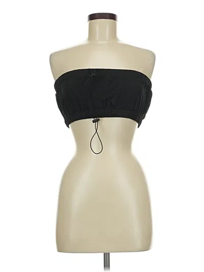 Pre-owned Beige Botany Tube Top Black Strapless Neckline Tops