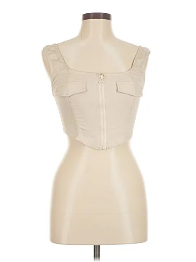 Pre-owned Beige Botany Tube Top Tan Strapless Neckline Tops In Brown