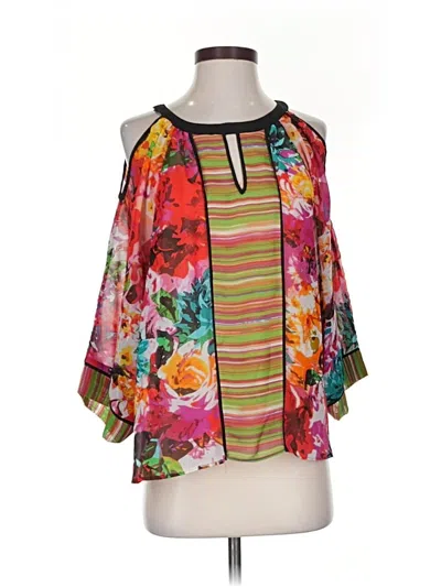 Pre-owned Beige By Eci 3/4 Sleeve Blouse In Pink