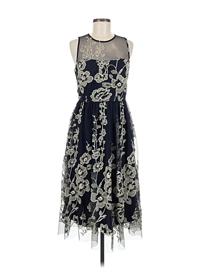 Pre-owned Beige By Eci Cocktail Dress In Blue